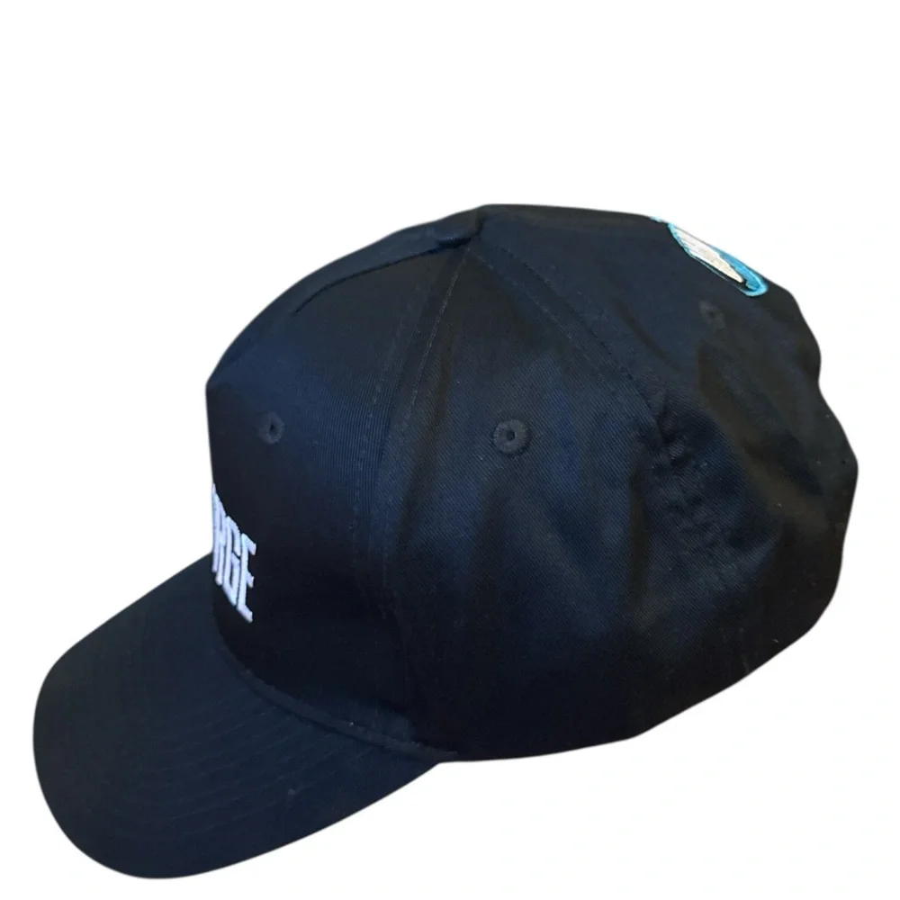 Life Surge Black Adjustable Baseball Cap Logo Embroidered Velcro Closure